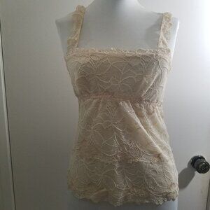Banana Republic Tang Top, Lace in cream, size S